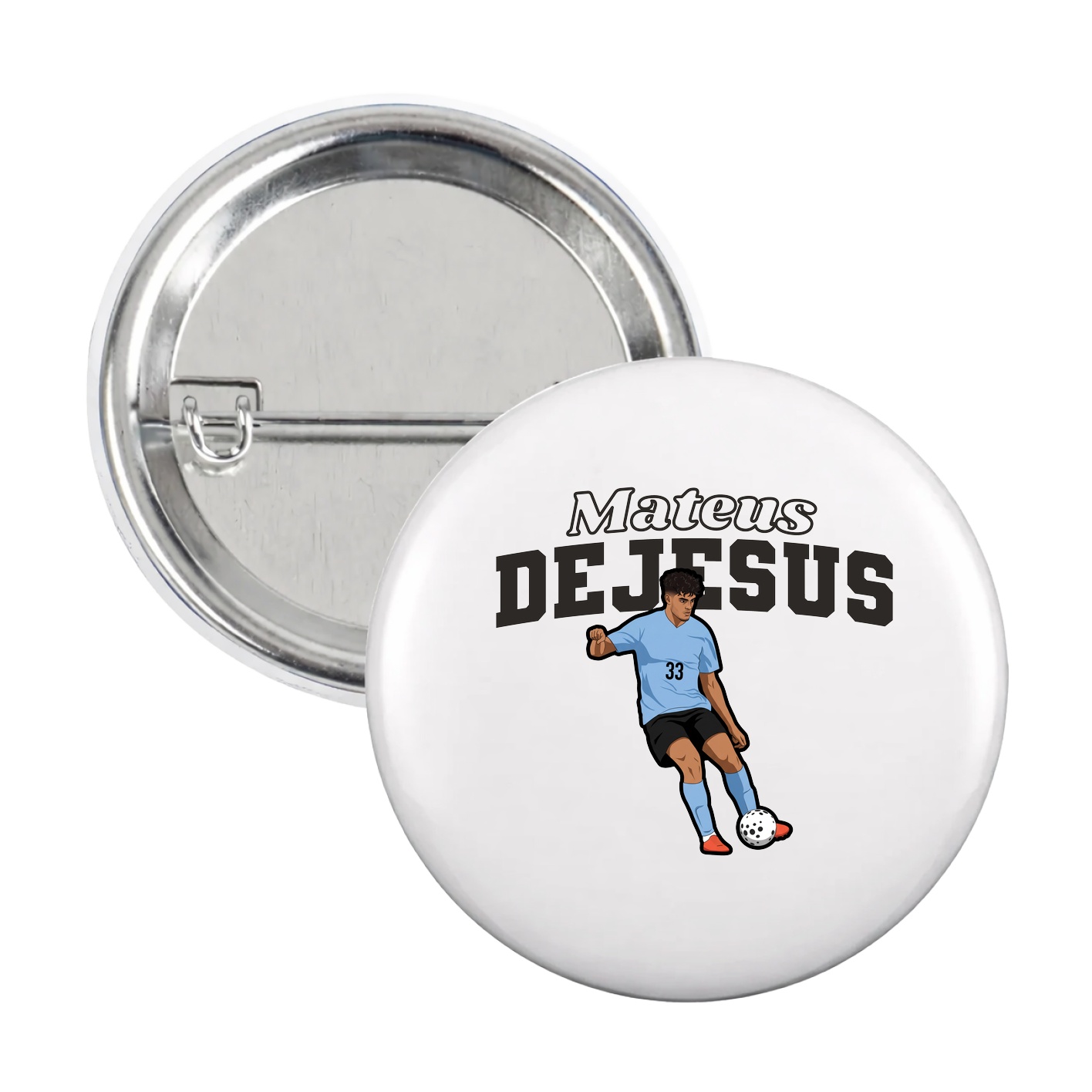 Game Day Button — Name Arch in White