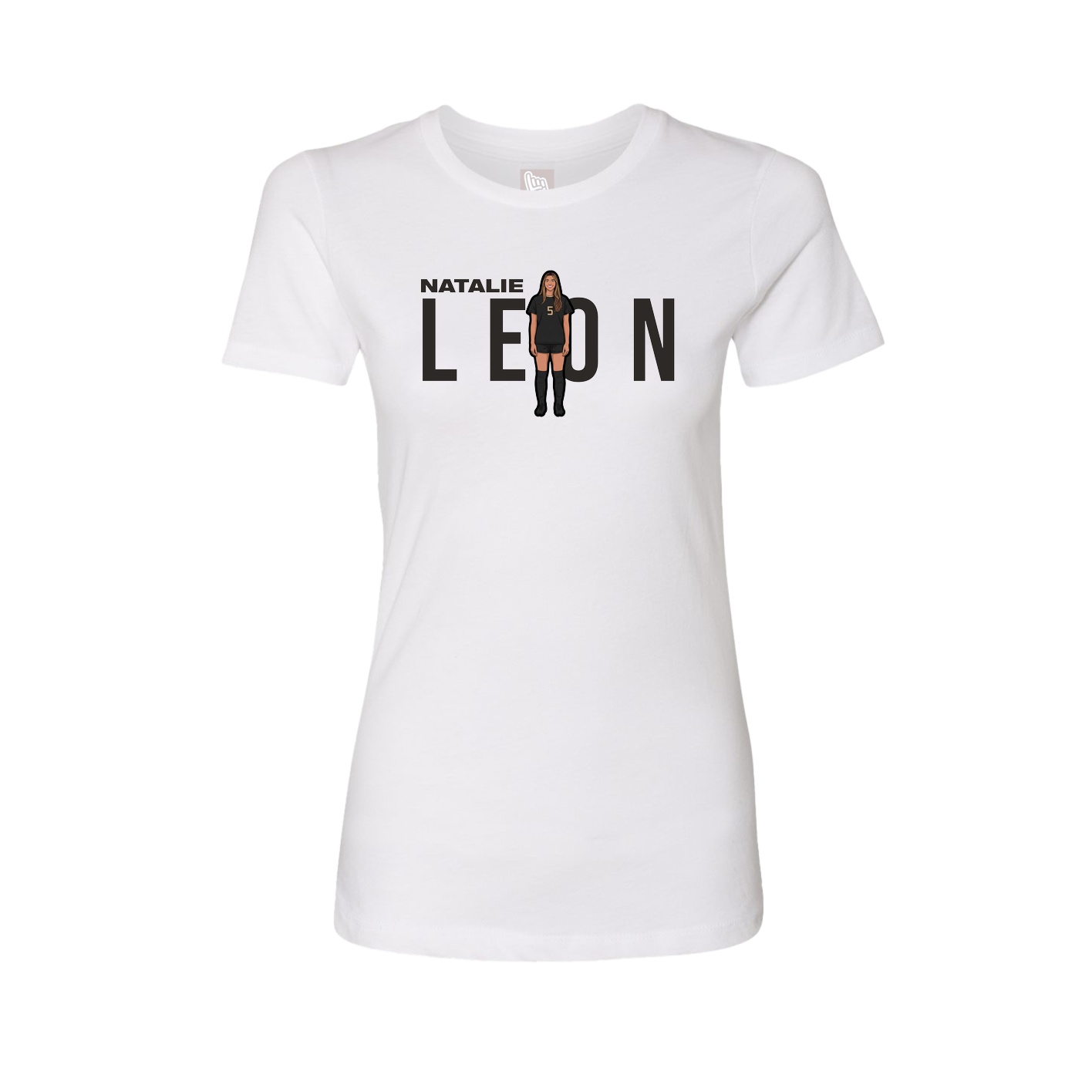 Fitted Women's Tee — Player Name in White