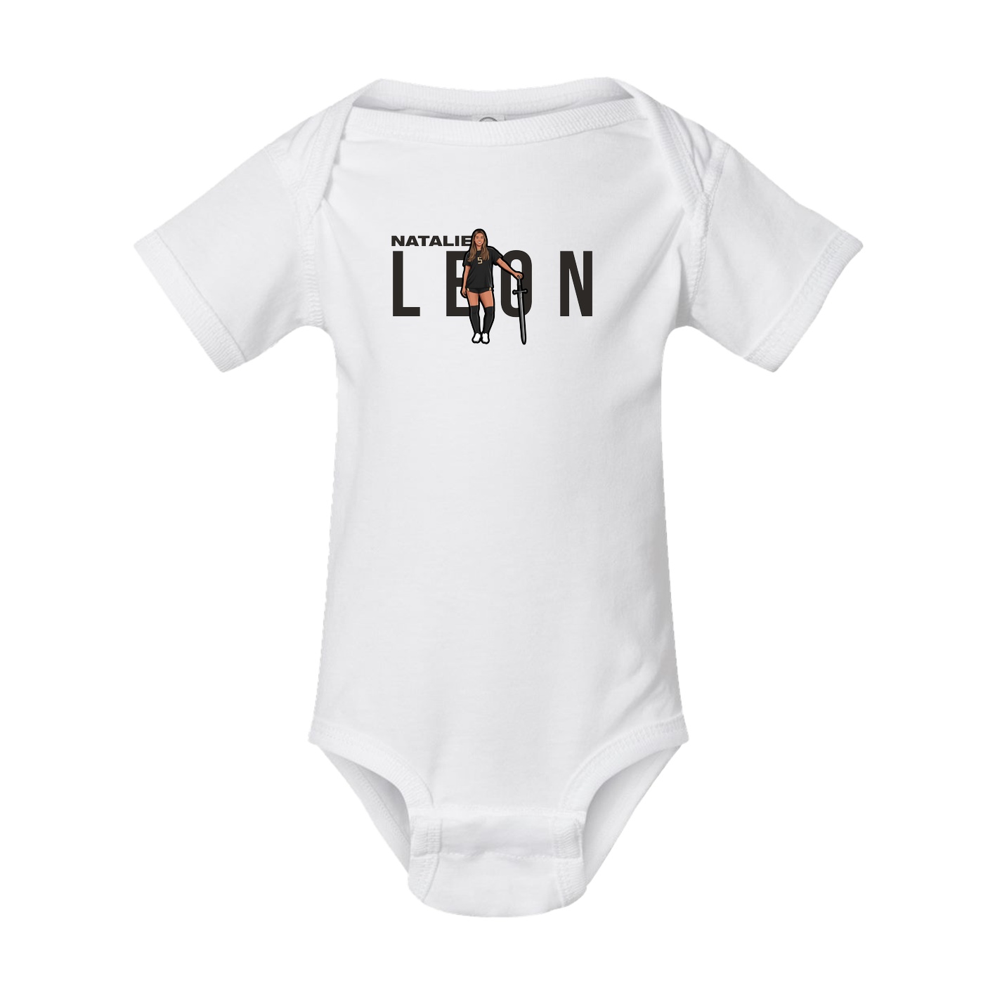 Baby Onesie — Player Name in White