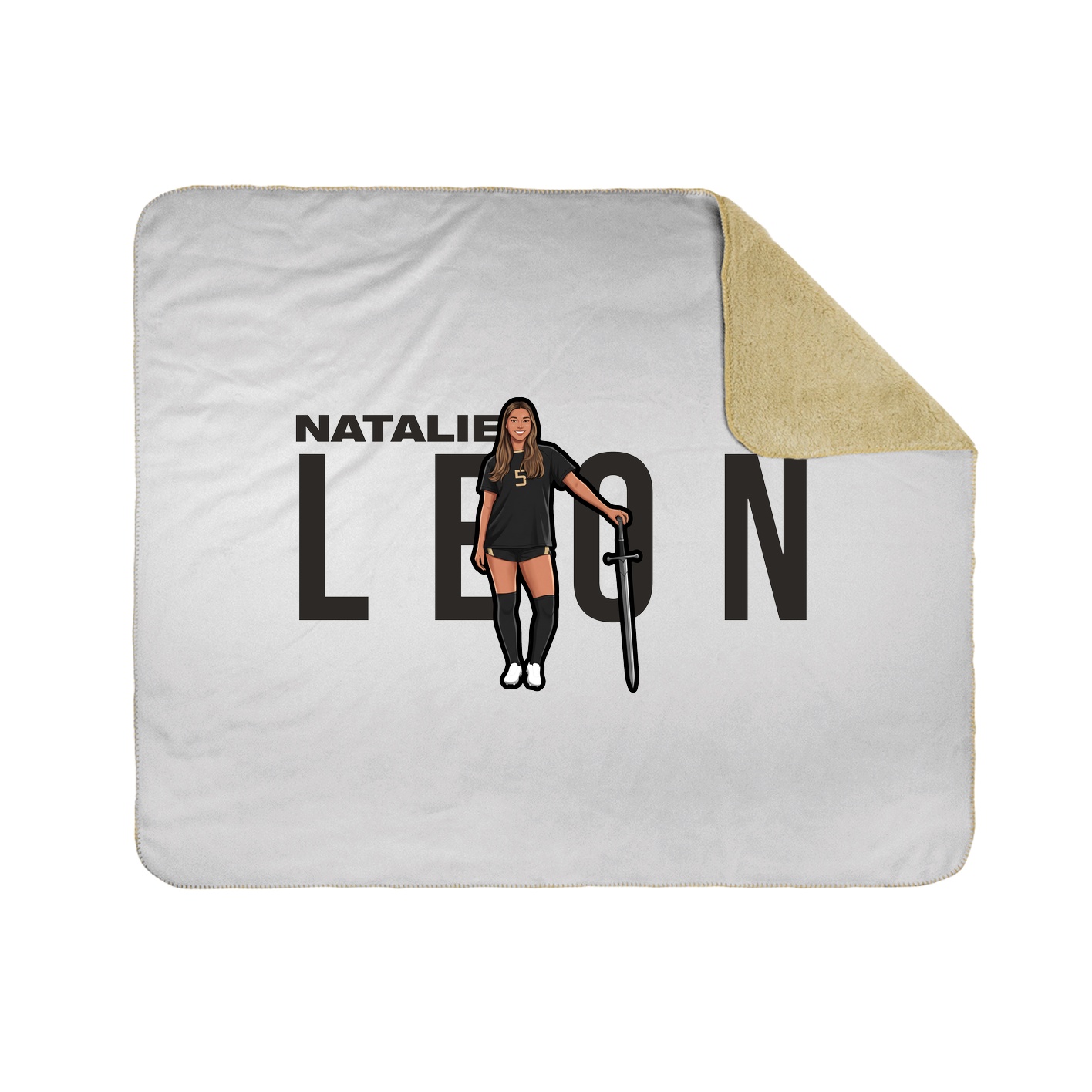 Throw Blanket — Player Name in White