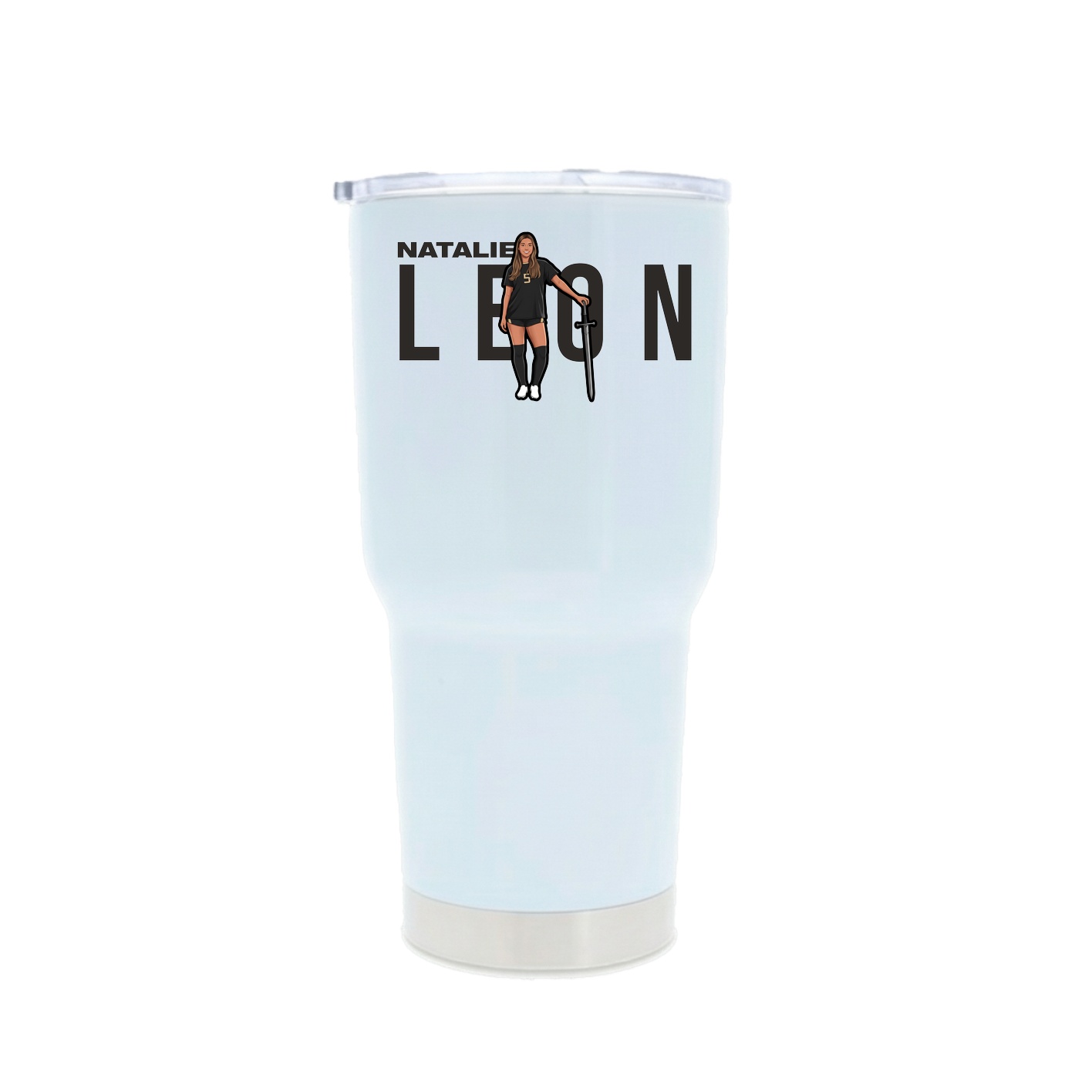 30oz Stainless Steel Tumbler — Player Name in White