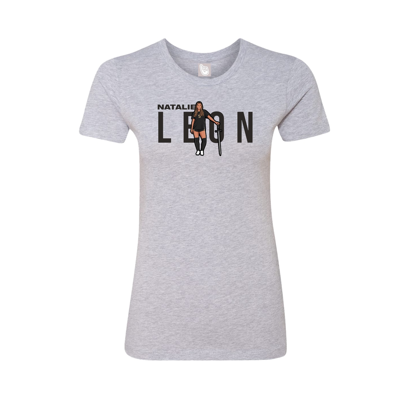 Fitted Women's Tee — Player Name in Grey
