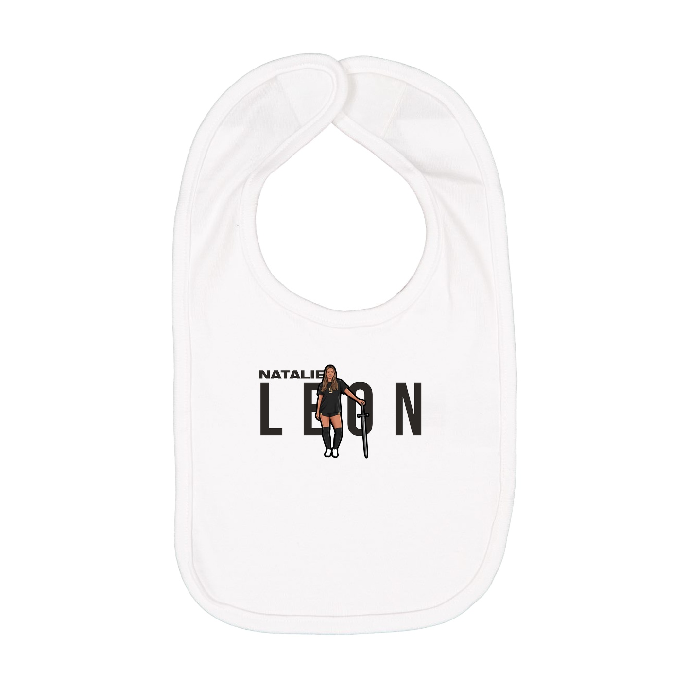 Infant Bib — Player Name in White