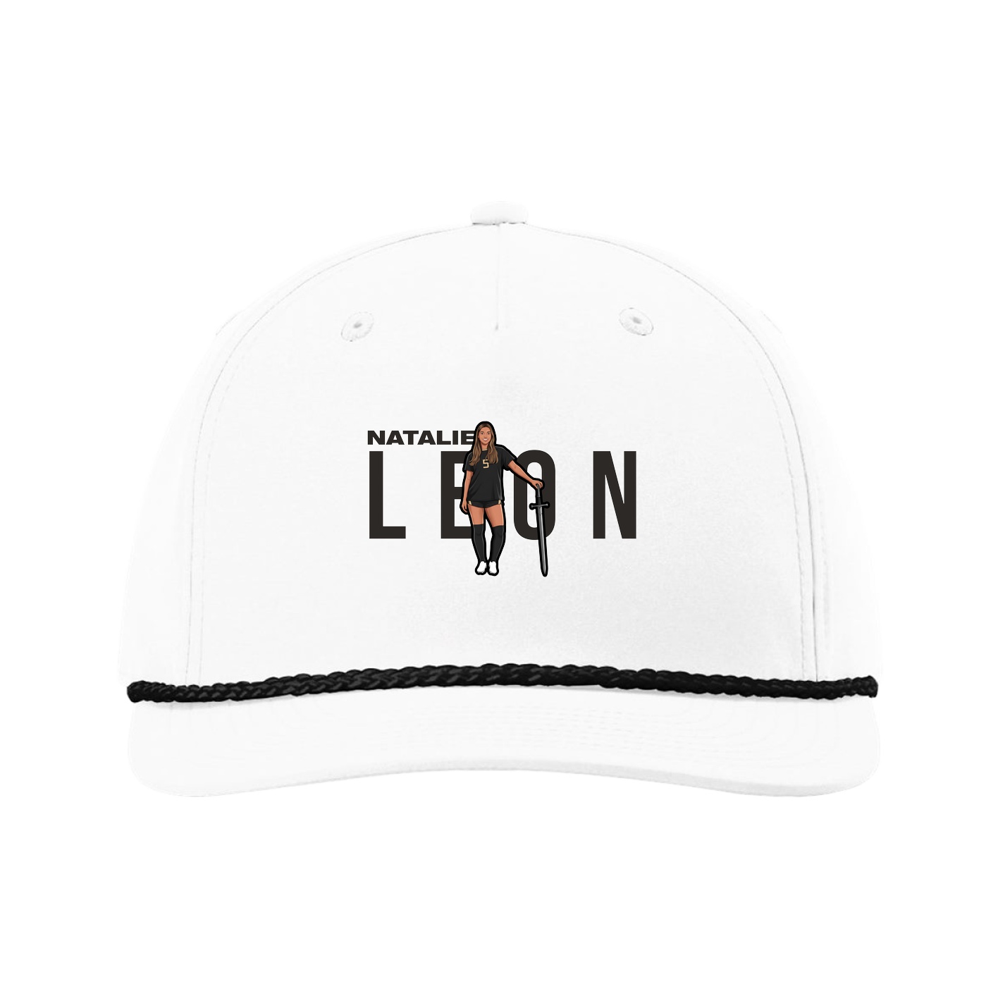 Five-Panel Classic Rope Cap — Player Name in White