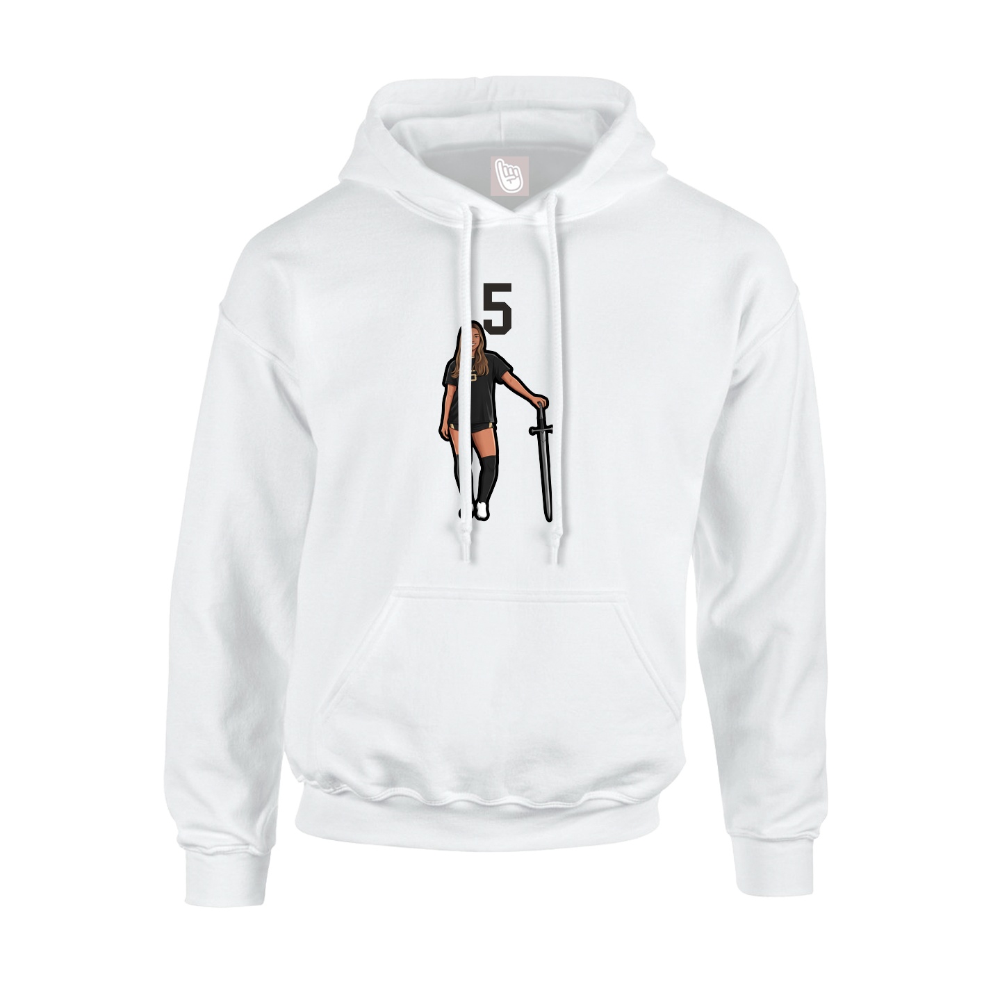 Hoodie — Number Top in White