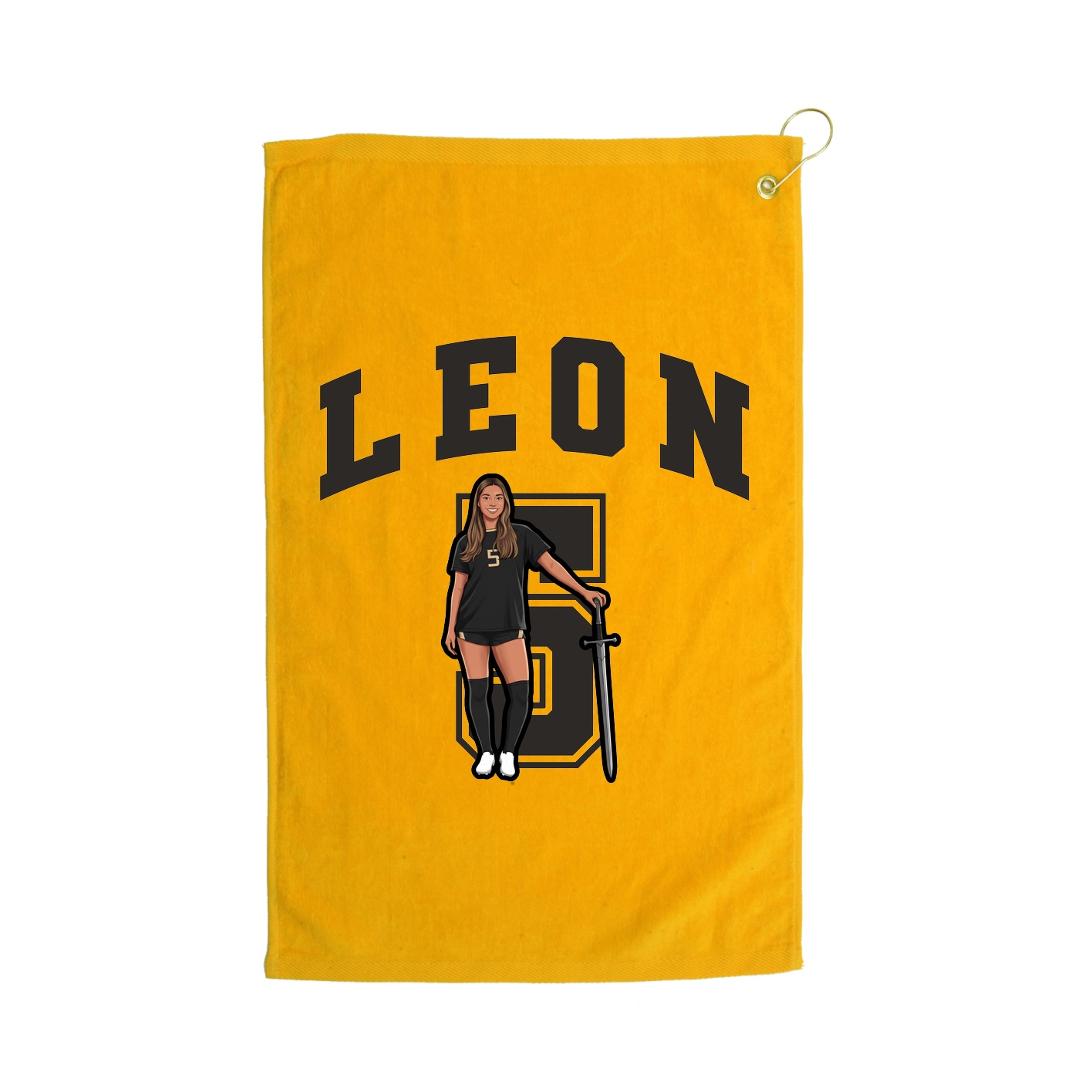 Golf Towel — Number in Gold