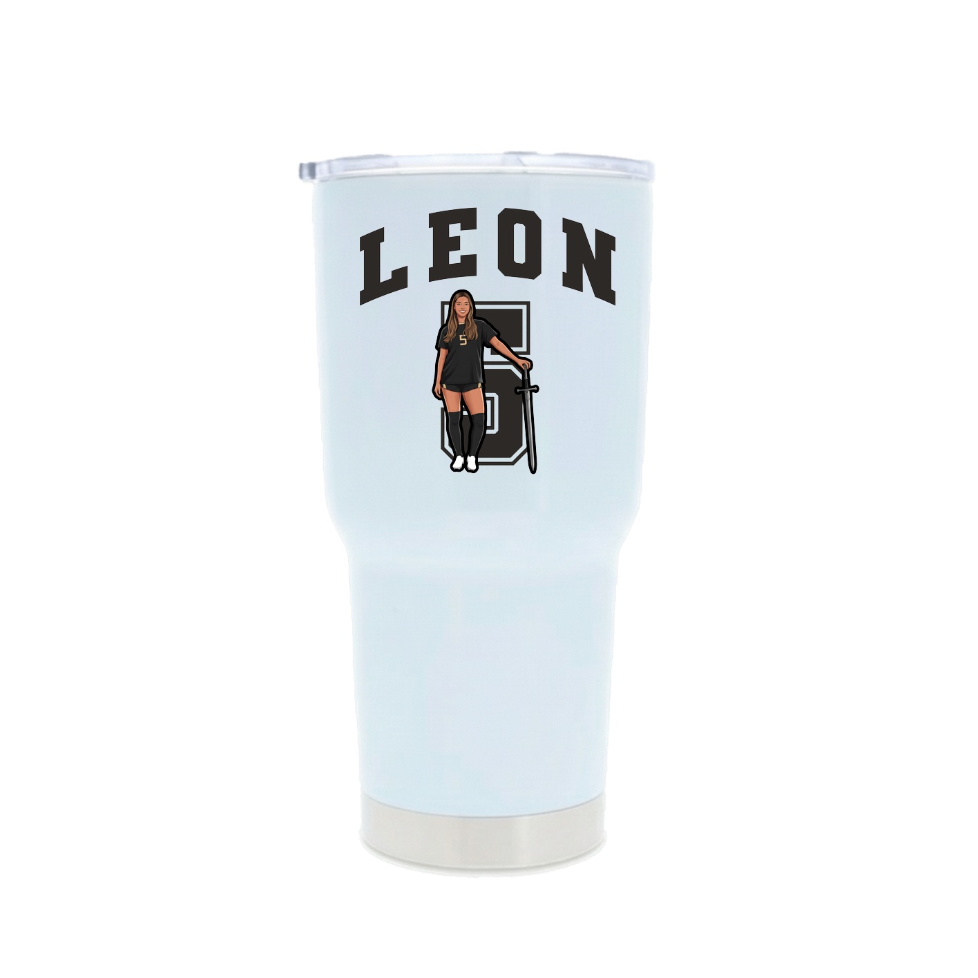 30oz Stainless Steel Tumbler — Number in White