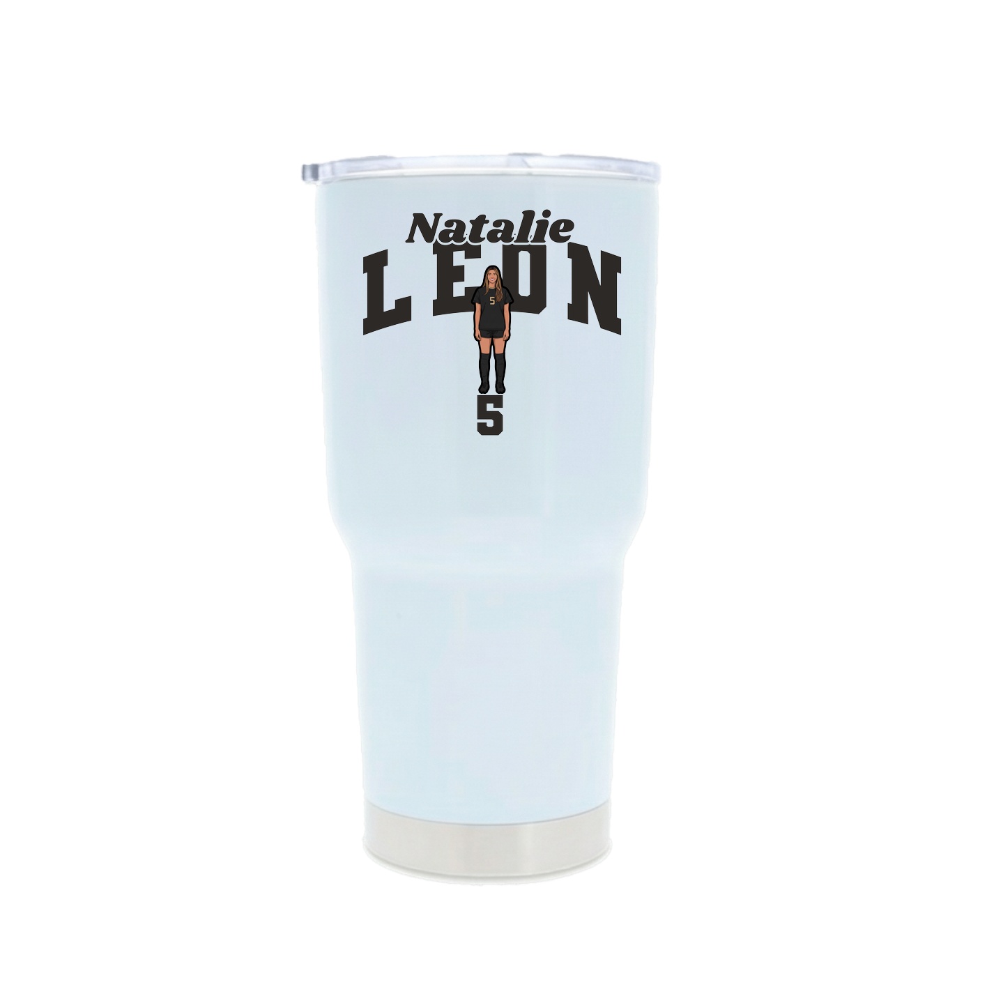 30oz Stainless Steel Tumbler — Signature Arch in White