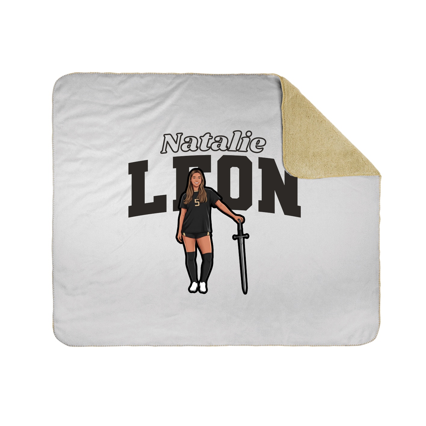 Throw Blanket — Name Arch in White