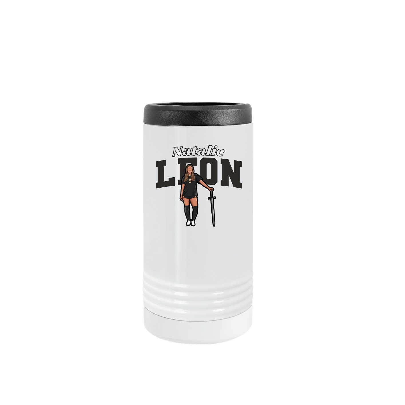 Slim Beverage Holder — Name Arch in White