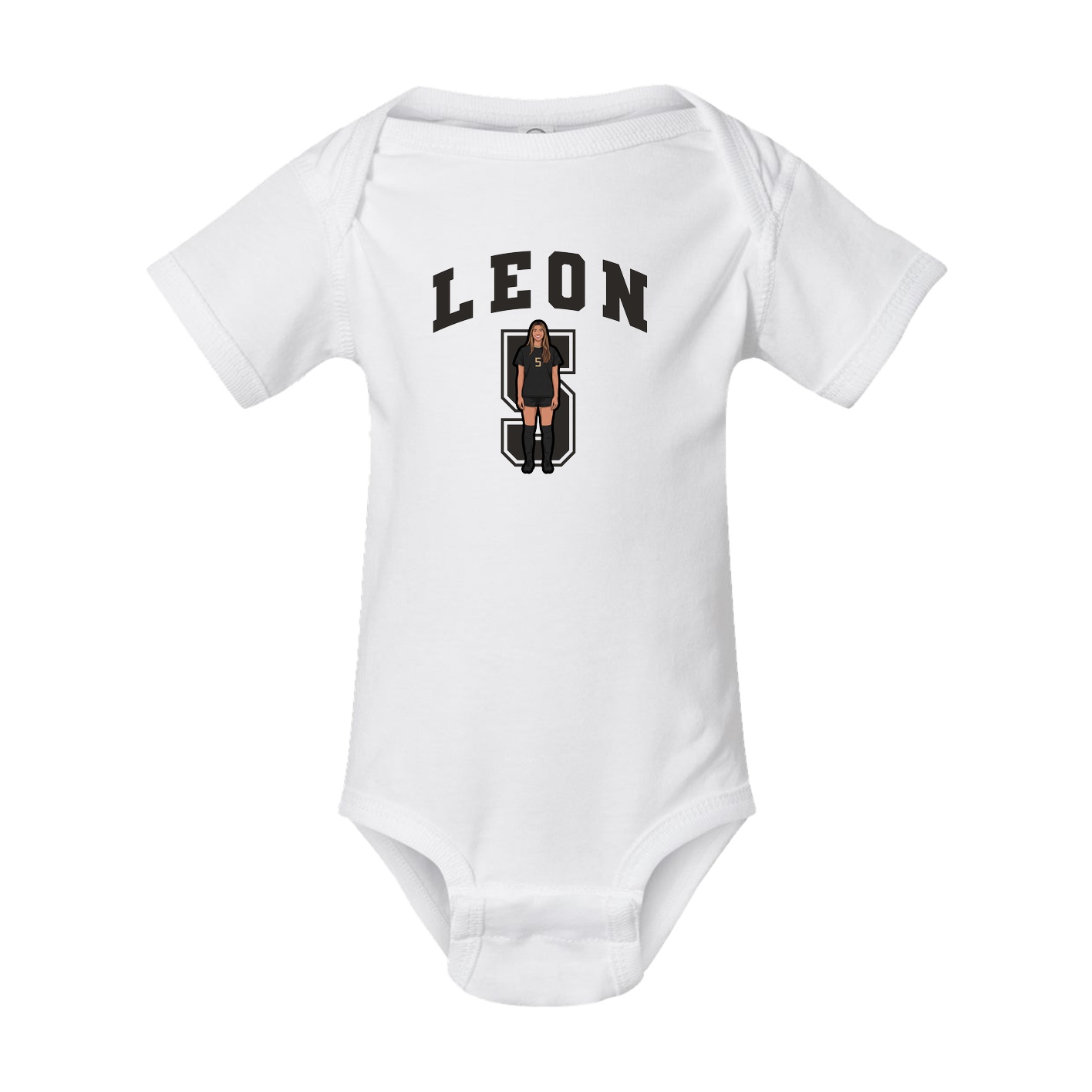 Baby Onesie — Number in White