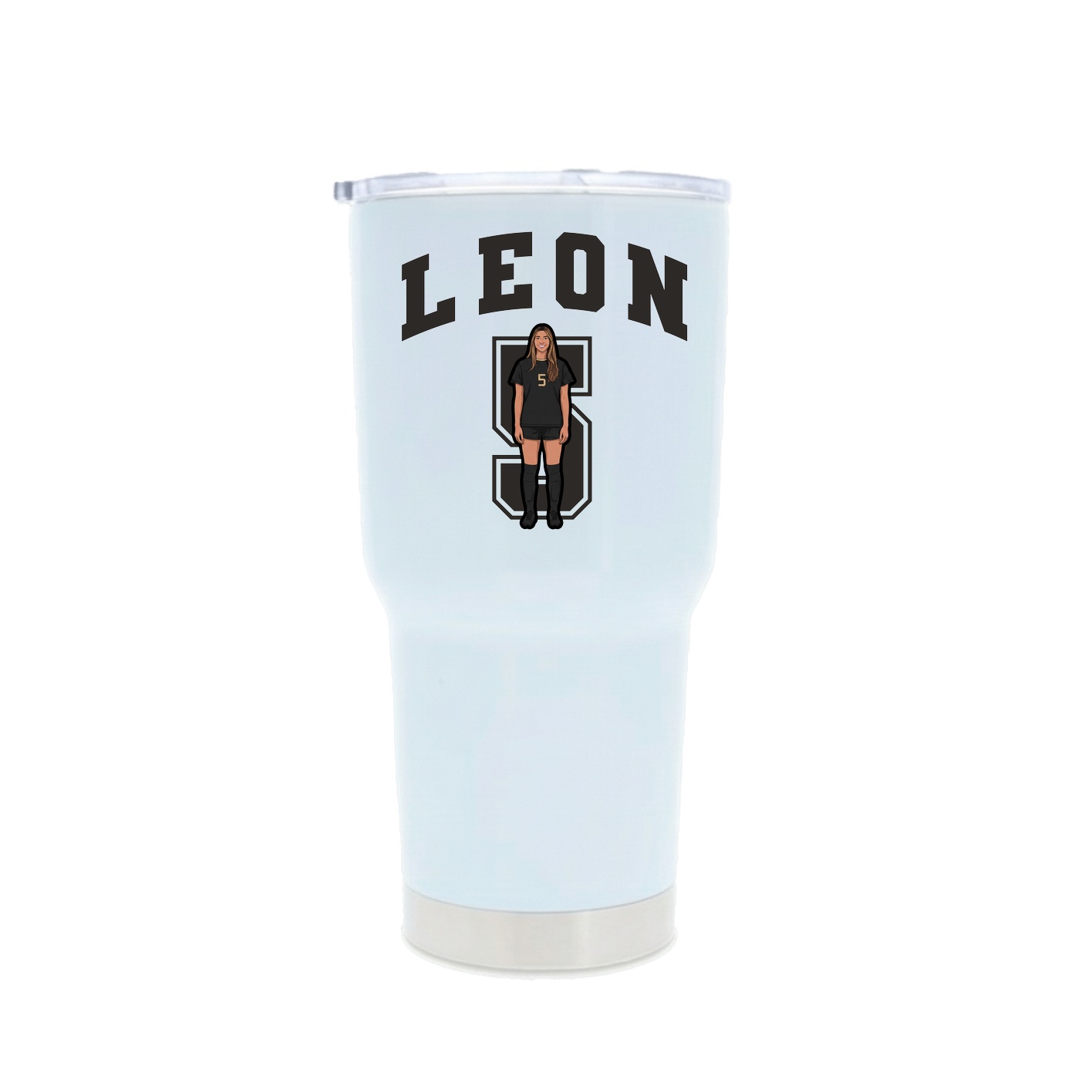 30oz Stainless Steel Tumbler — Number in White