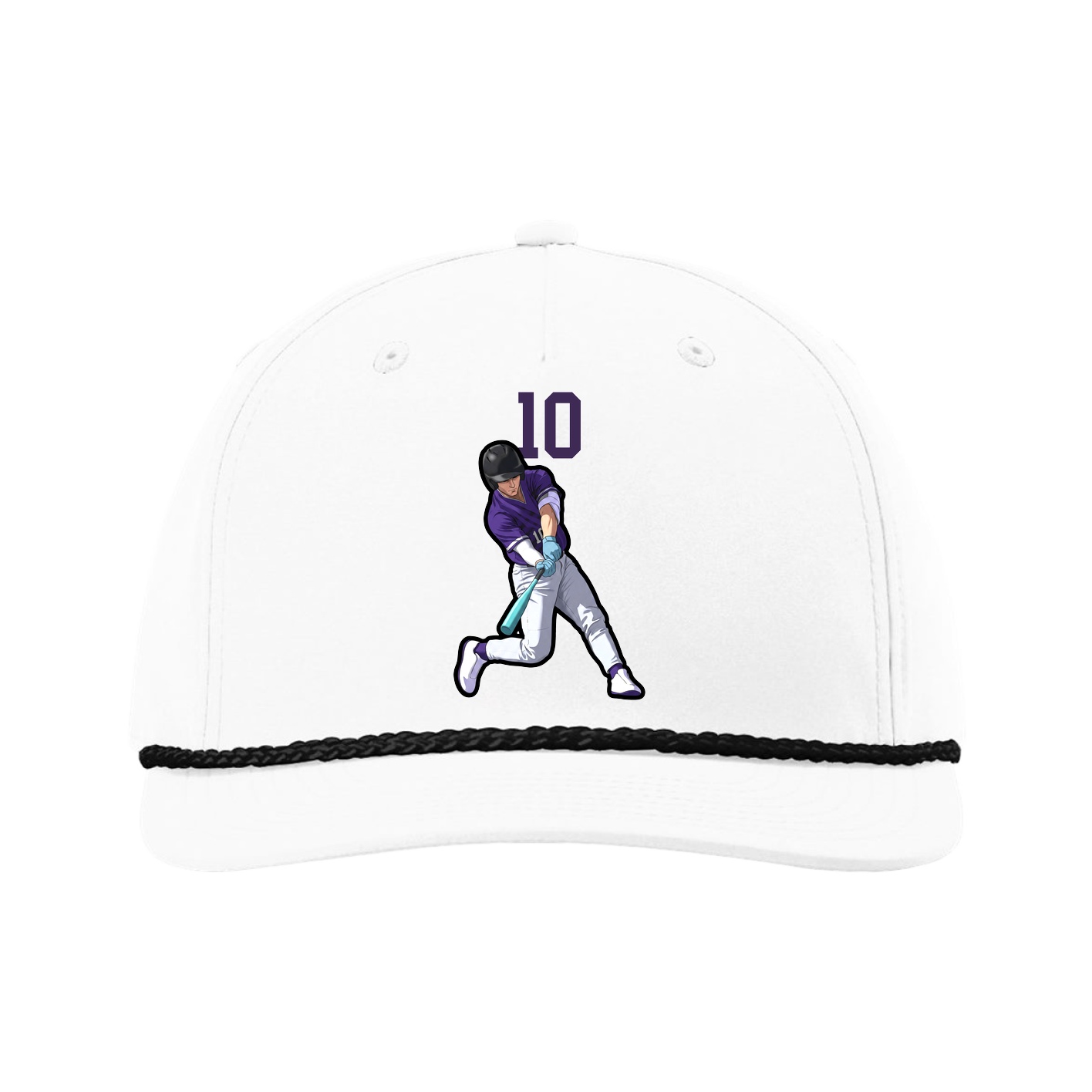 Five-Panel Classic Rope Cap — Number Top in White
