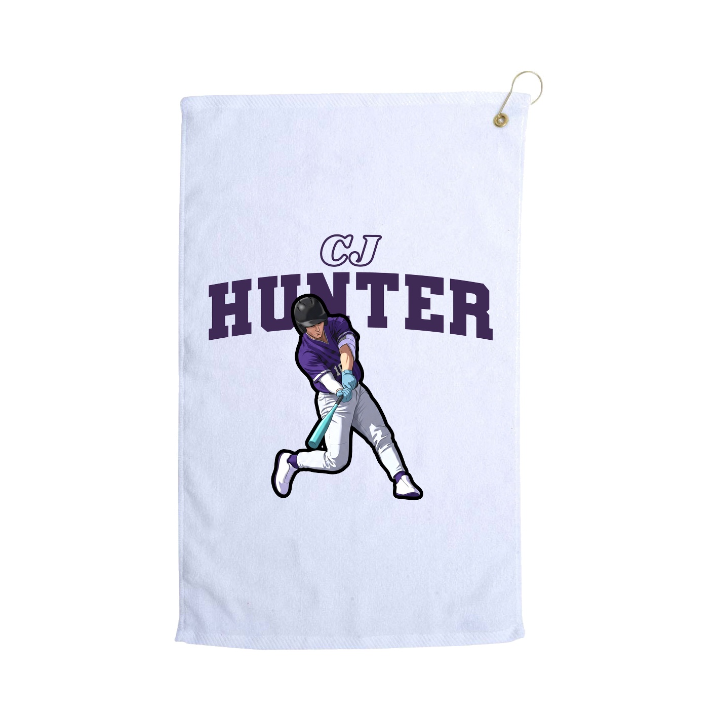 Golf Towel — Name Arch in White