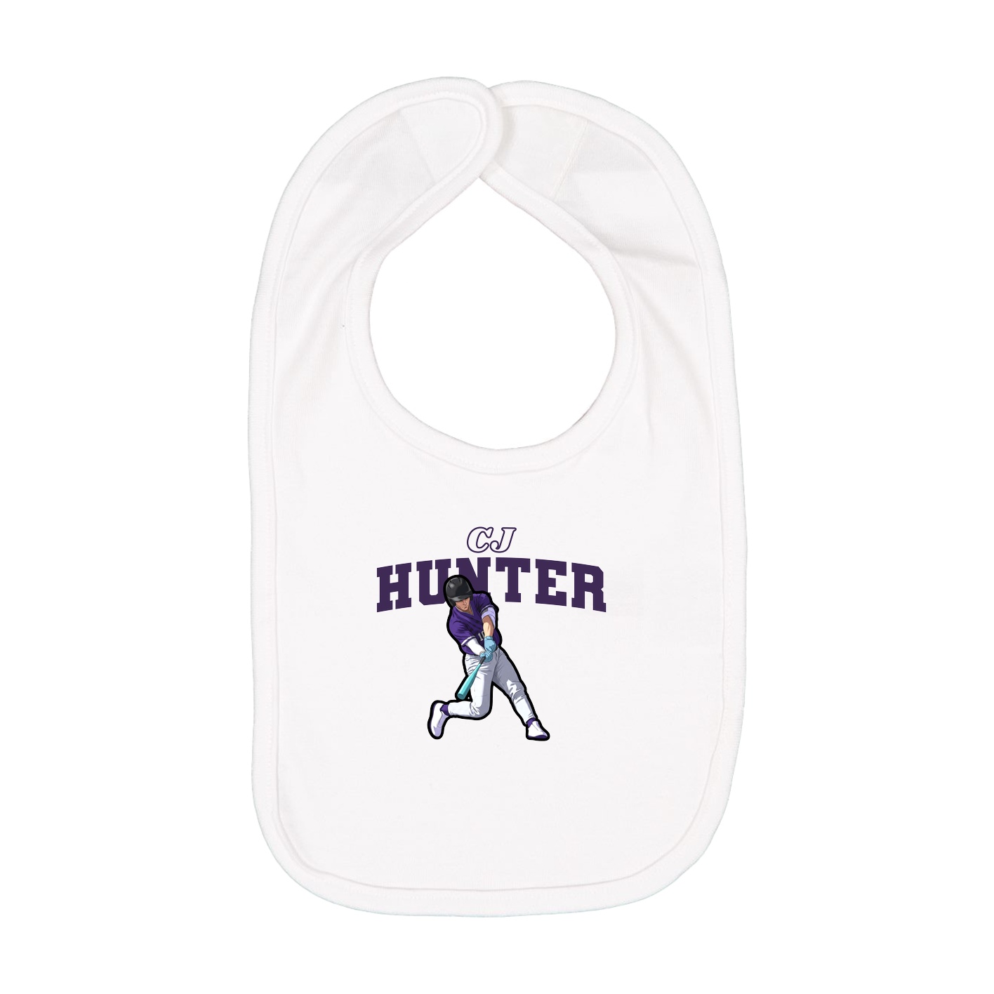 Infant Bib — Name Arch in White