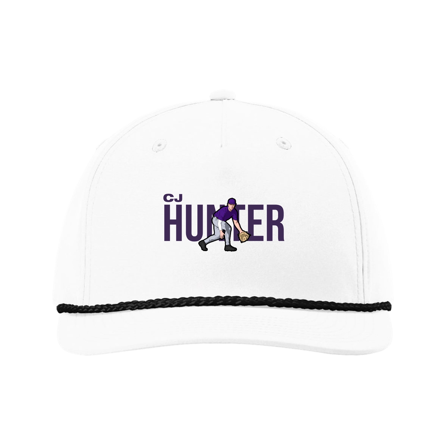 Five-Panel Classic Rope Cap — Player Name in White
