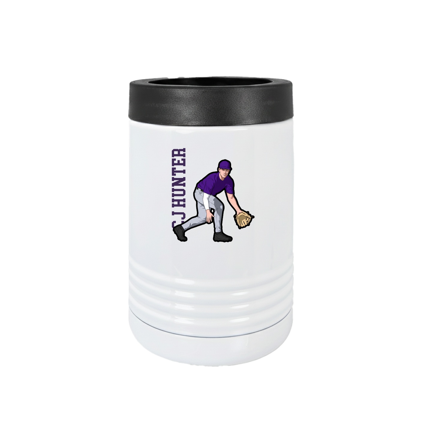 Beverage Holder — Name Vertical in White