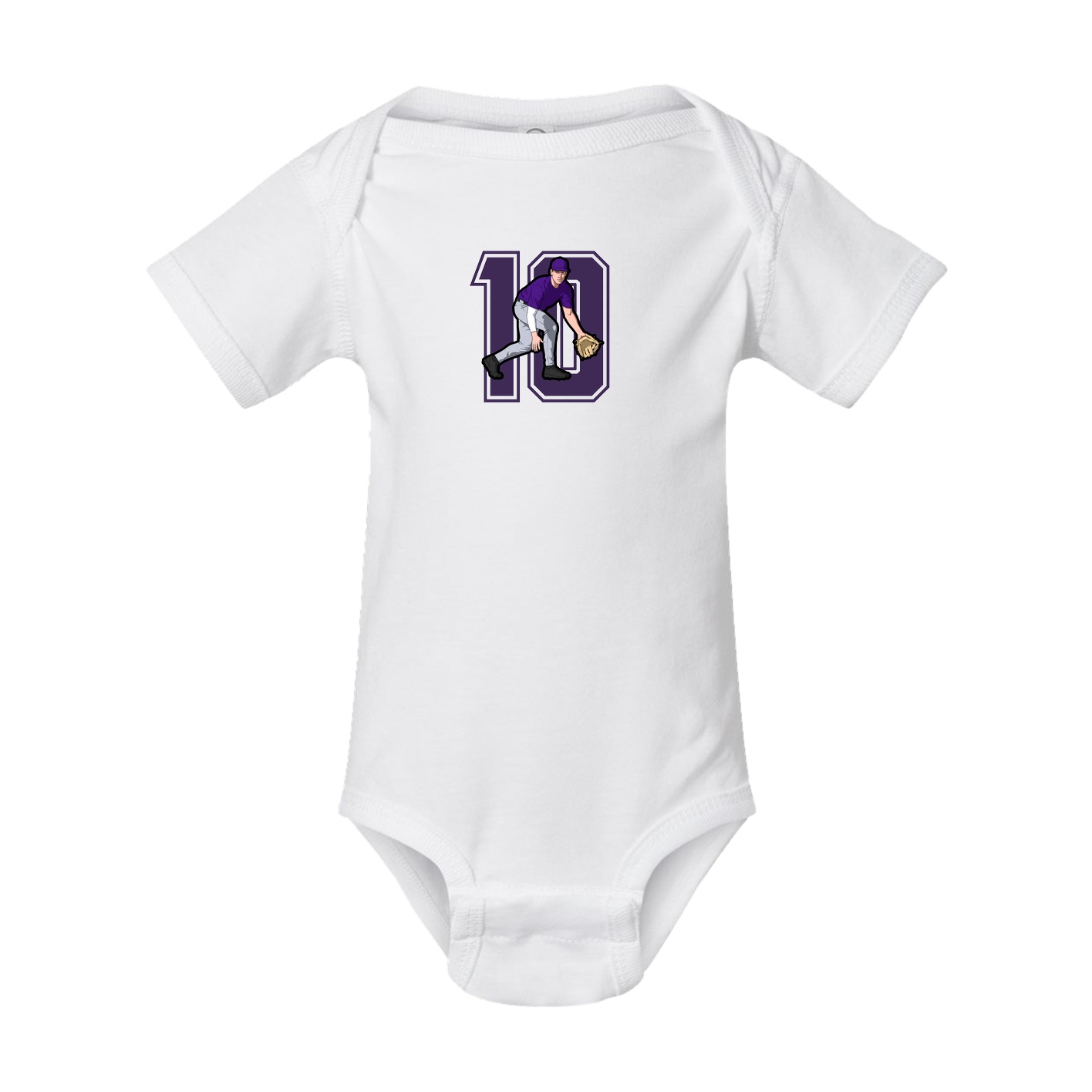 Baby Onesie — Number in White