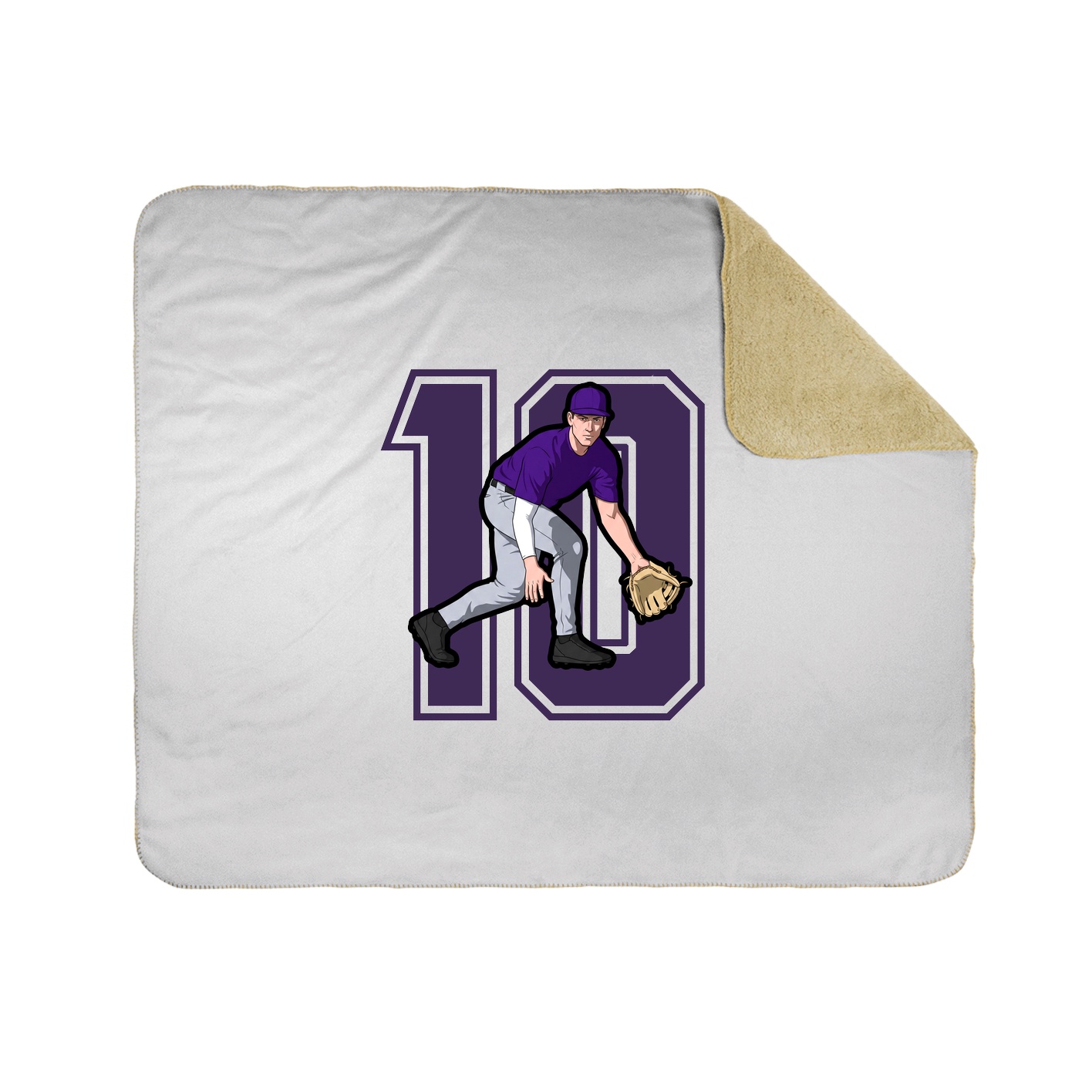 Throw Blanket — Number in White