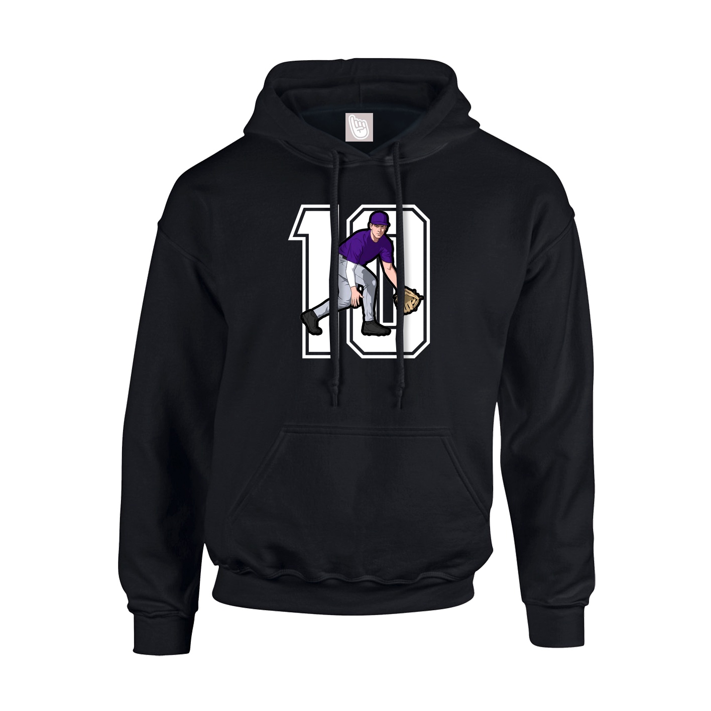 Youth Hoodie — Number in Black