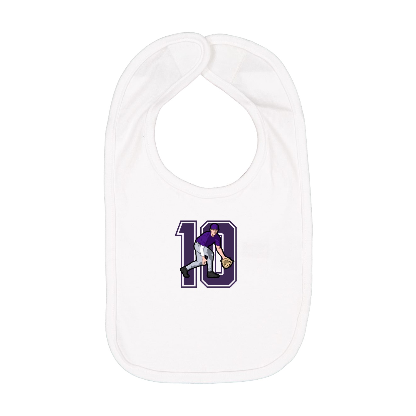 Infant Bib — Number in White