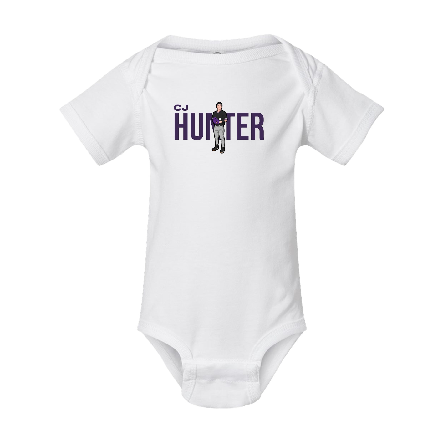 Baby Onesie — Player Name in White