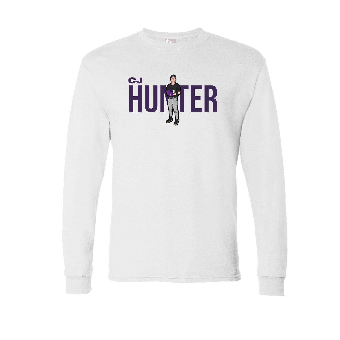 Long Sleeve Tee — Player Name in White