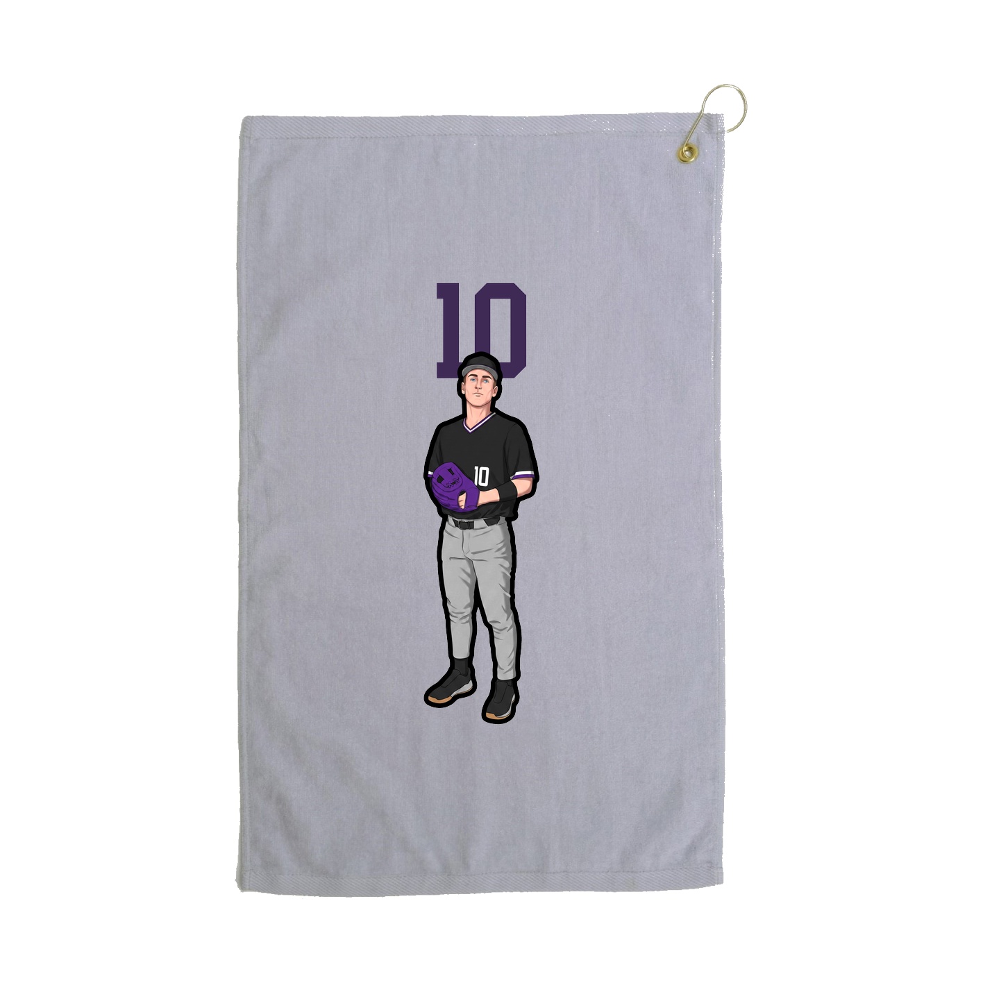 Golf Towel — Number Top in Grey