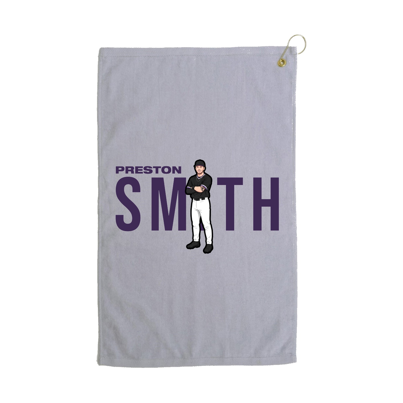 Golf Towel — Player Name in Grey