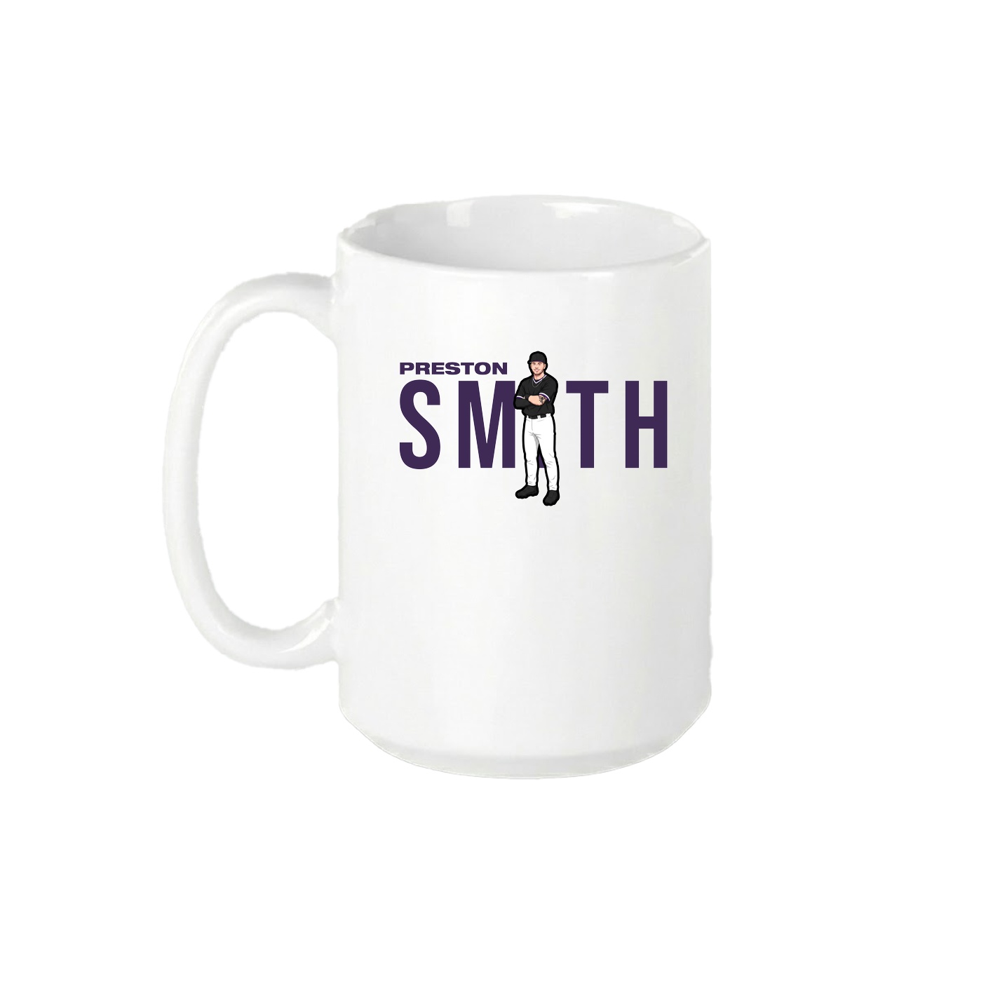 15oz Coffee Mug — Player Name in White