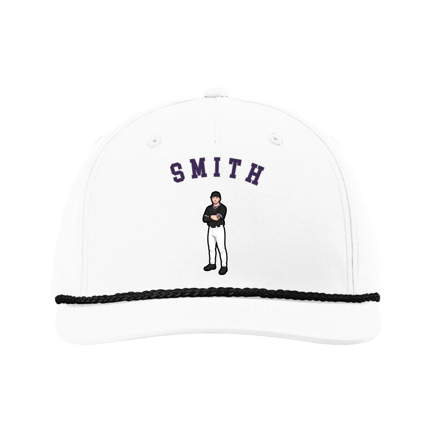 Five-Panel Classic Rope Cap — Shirsey Arch in White