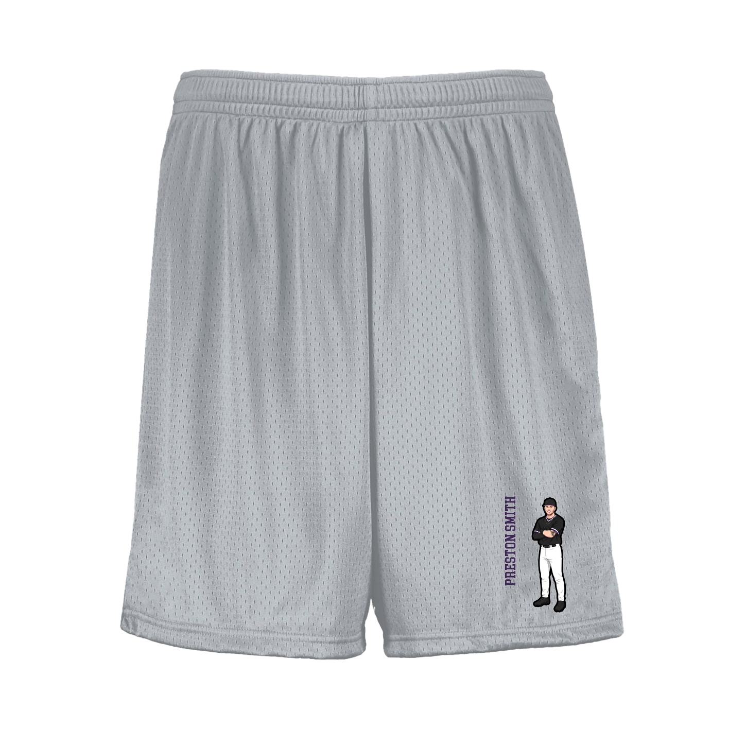 Shorts — Name Vertical in Silver