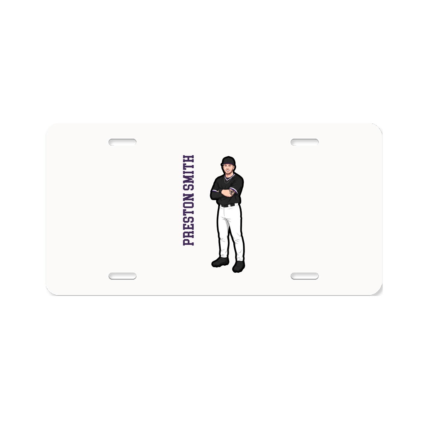 License Plate — Name Vertical in Classic