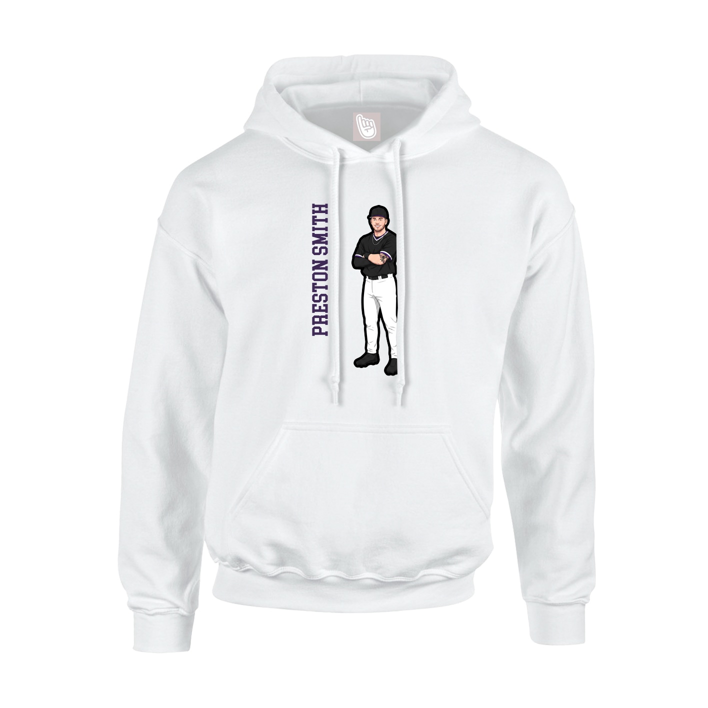 Hoodie — Name Vertical in White