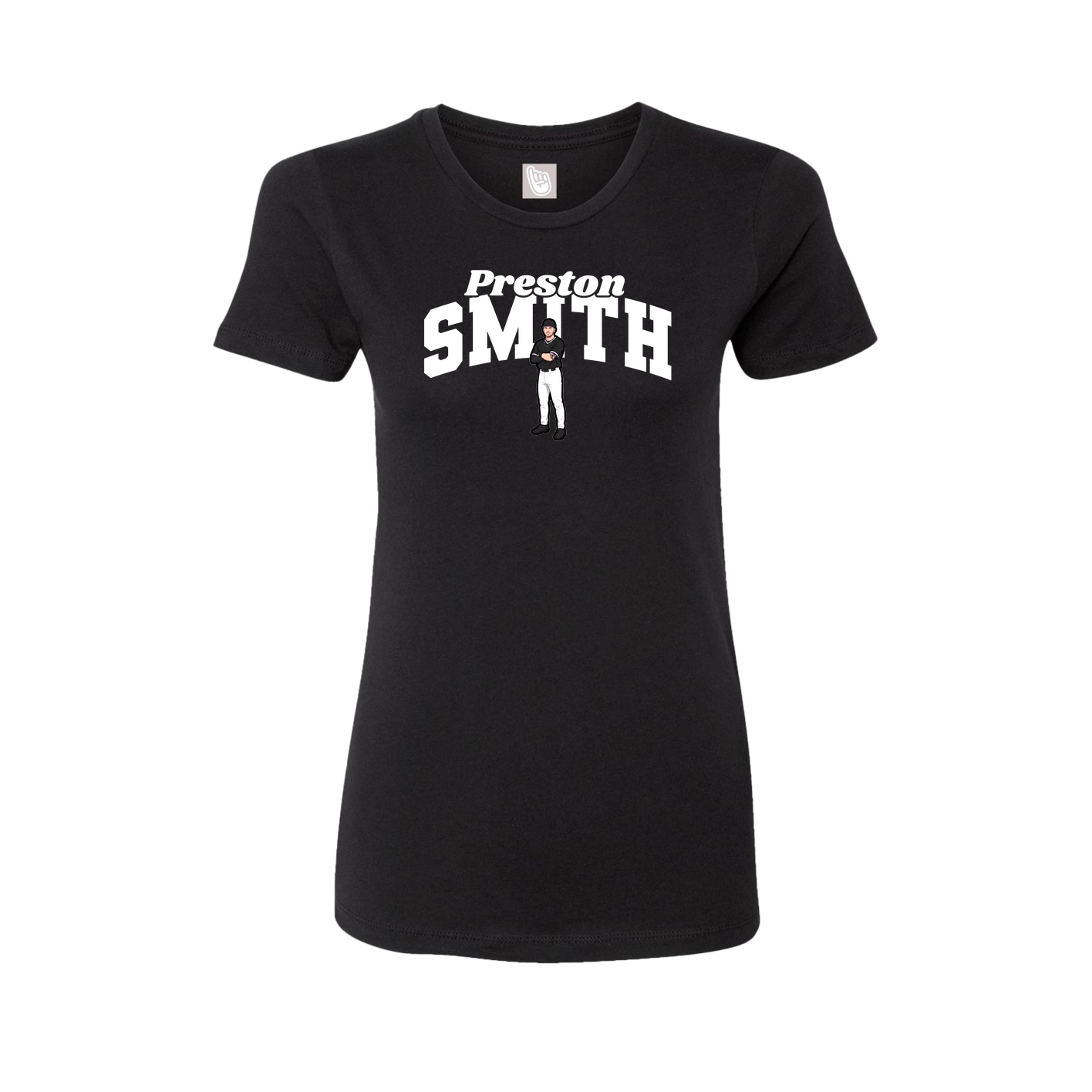 Fitted Women's Tee — Signature Arch in Black