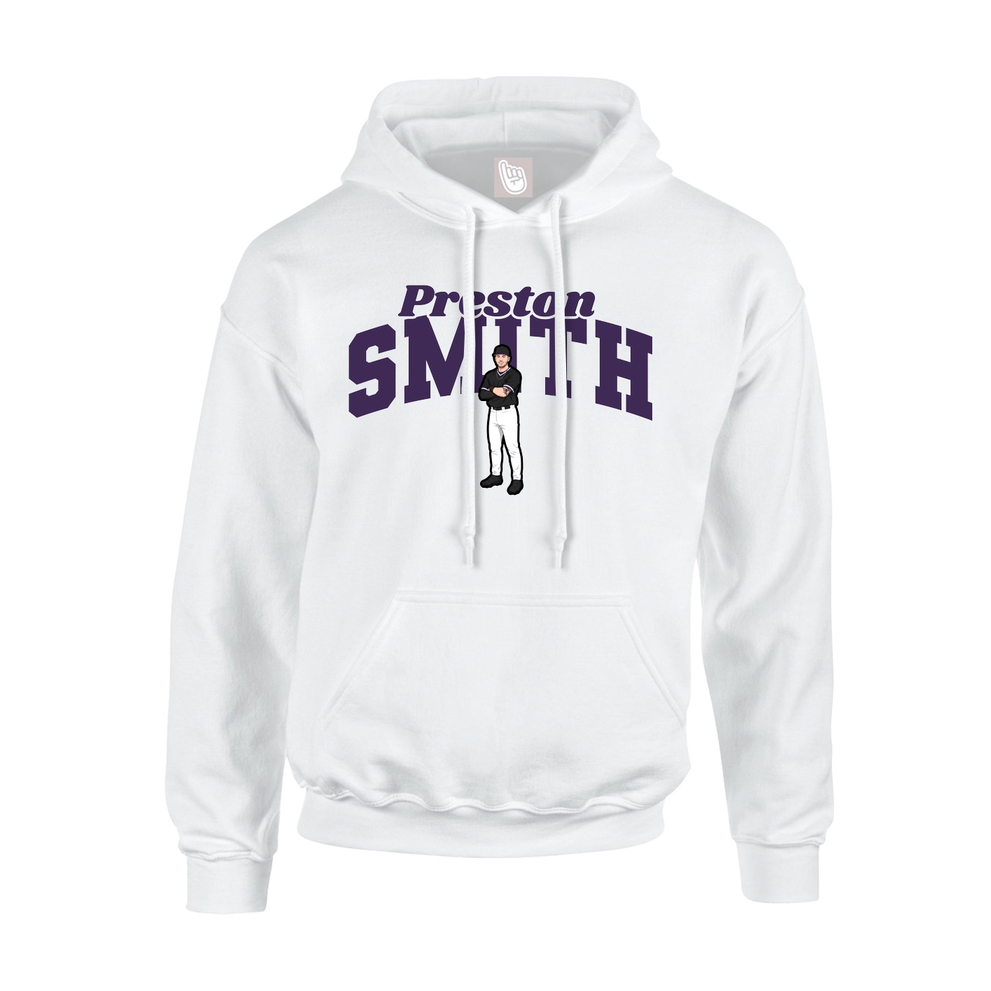 Youth Hoodie — Signature Arch in White