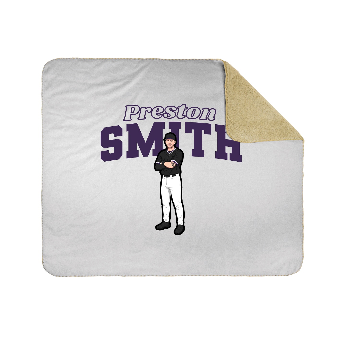 Throw Blanket — Name Arch in White