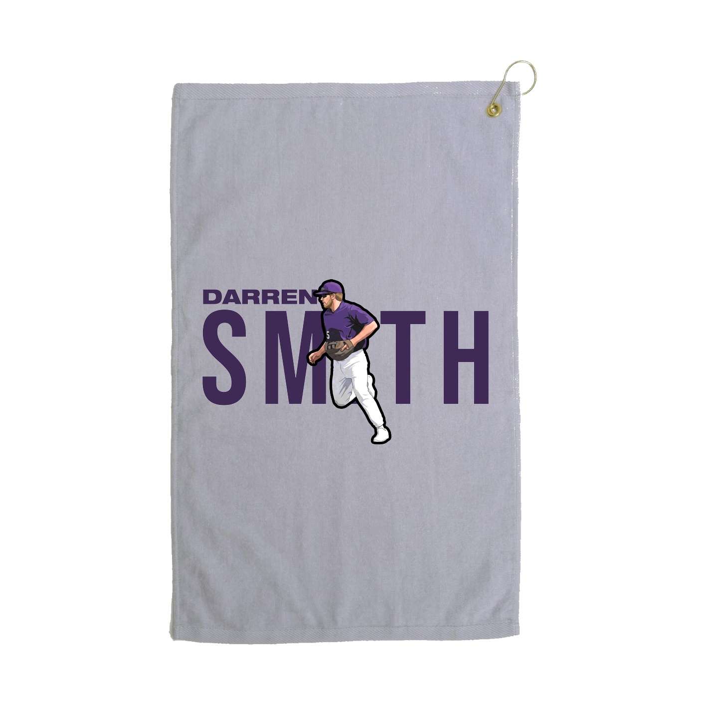 Golf Towel — Player Name in Grey