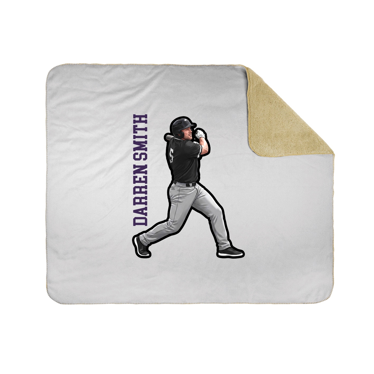 Throw Blanket — Name Vertical in White
