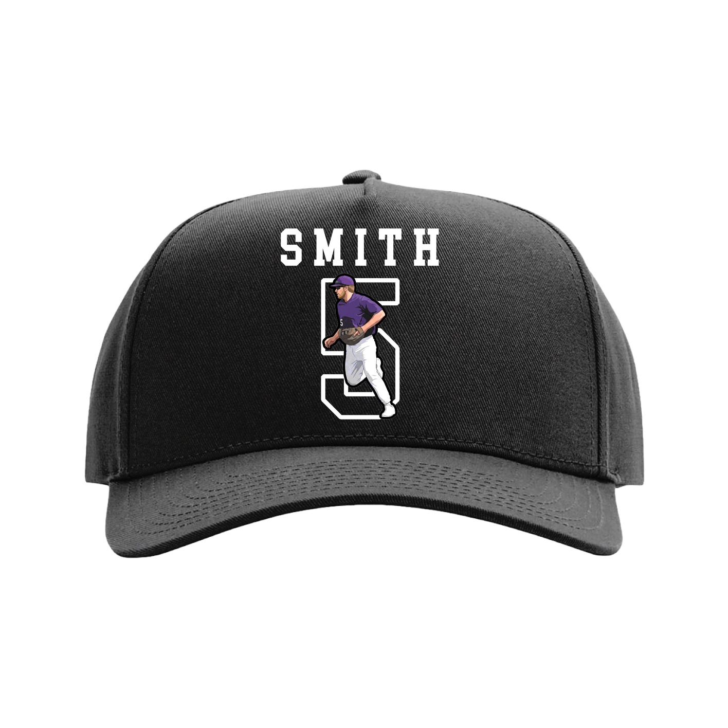 Full Fabric Five-Panel Champ Cap — Shirsey in Black