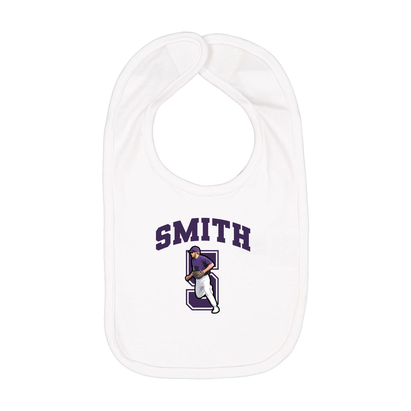 Infant Bib — Number in White