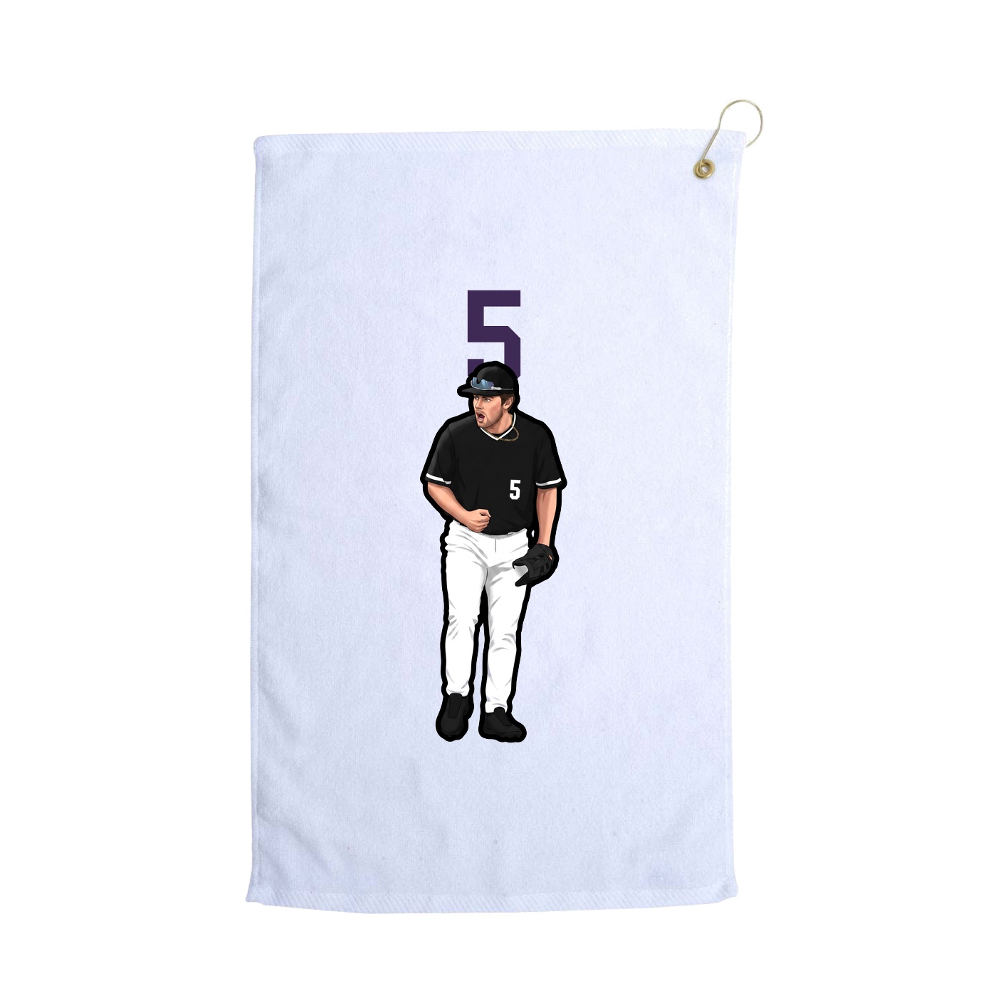 Golf Towel — Number Top in White