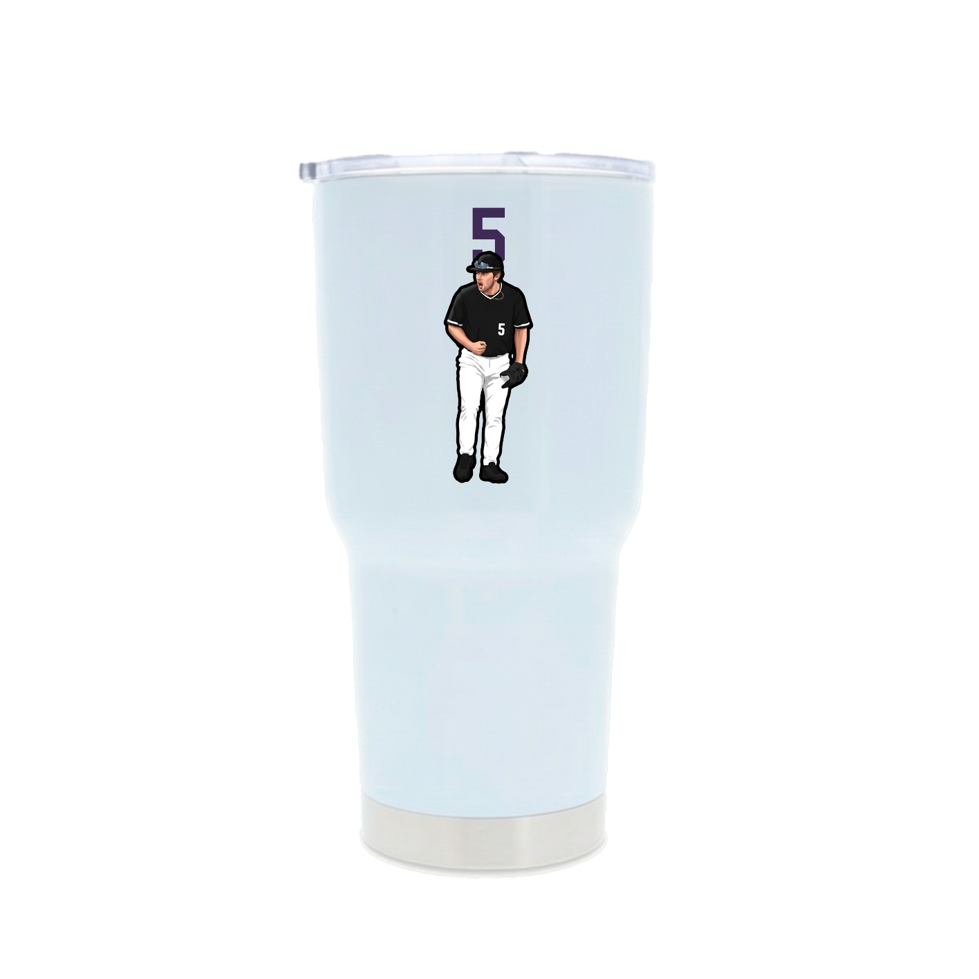 30oz Stainless Steel Tumbler — Number Top in White