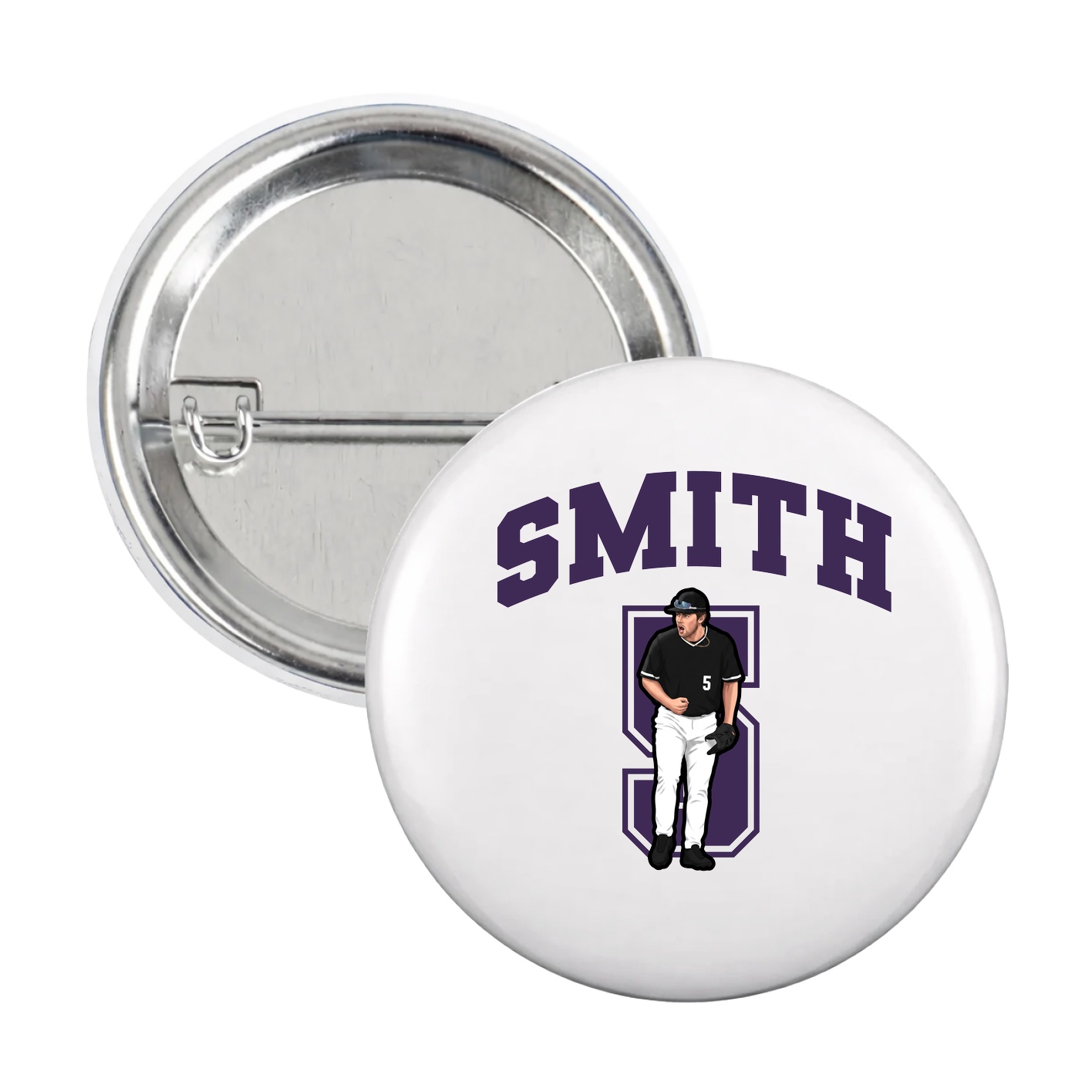 Game Day Button — Number in White