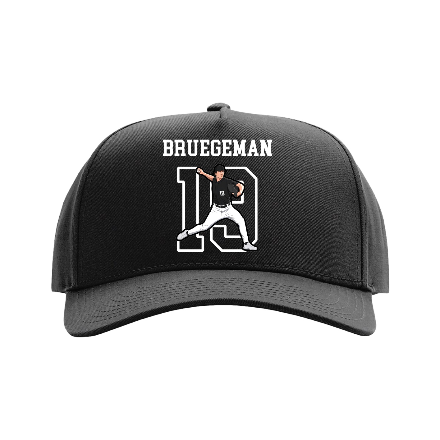 Full Fabric Five-Panel Champ Cap — Shirsey in Black