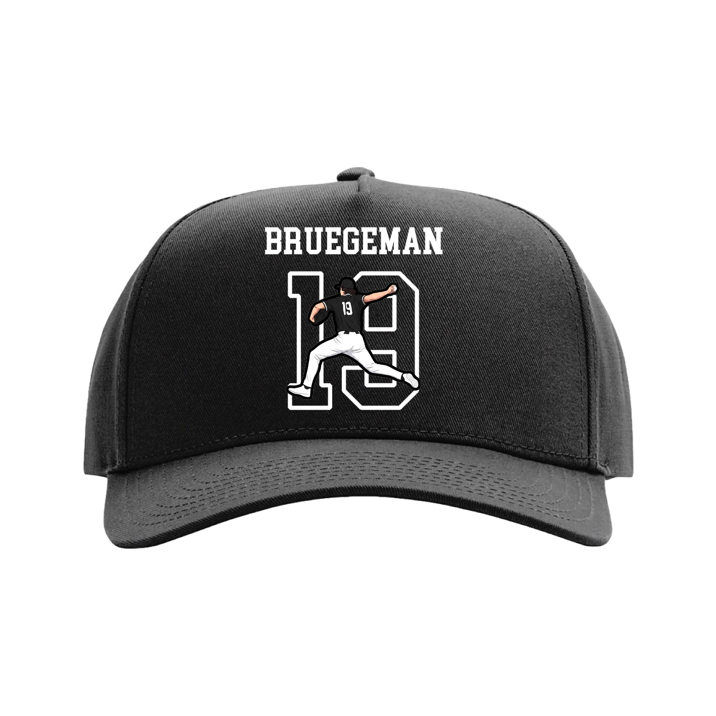 Full Fabric Five-Panel Champ Cap — Shirsey in Black