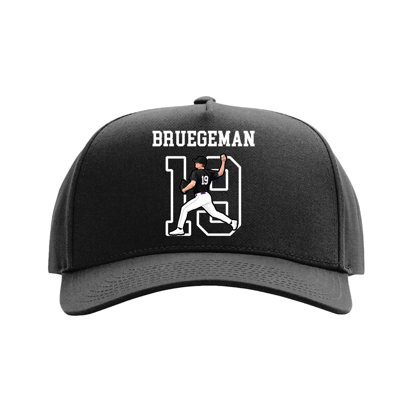 Full Fabric Five-Panel Champ Cap — Shirsey in Black