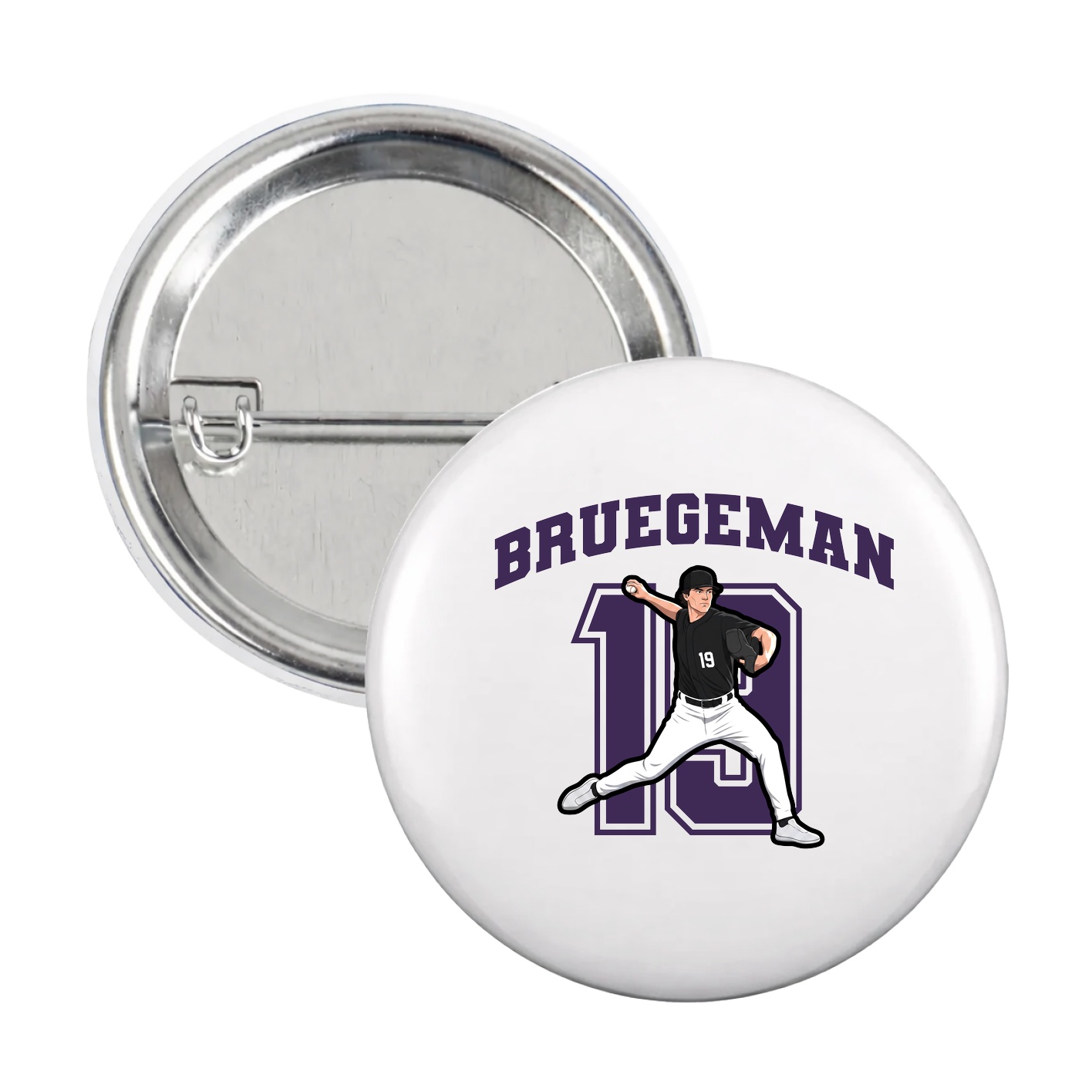 Game Day Button — Number in White