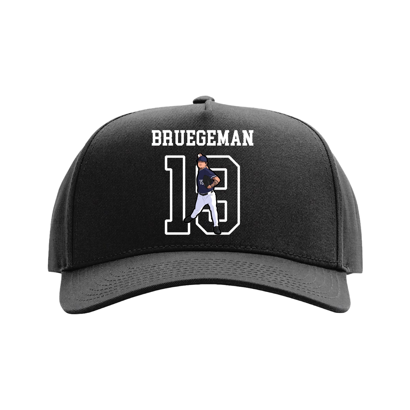 Full Fabric Five-Panel Champ Cap — Shirsey in Black