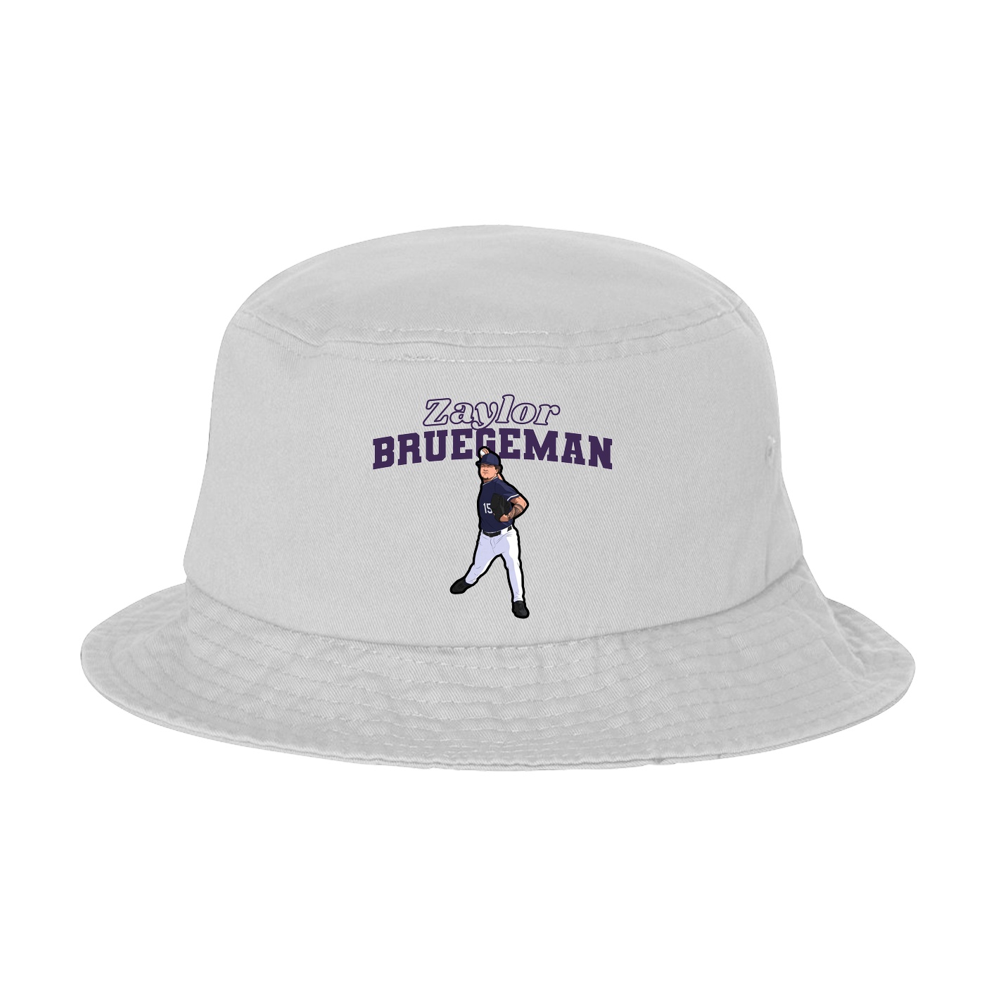 Bucket Cap — Name Arch in White